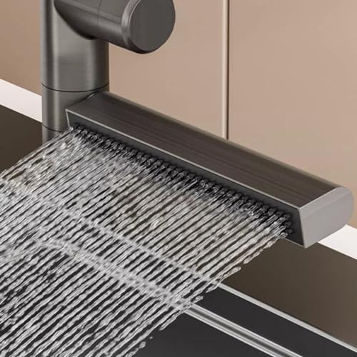 Mitigeur évier blanc en laiton avec douchette extractible effet cascade