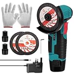 Mini Angle Grinder, Cordless Angle Grinder with Batteries and Polishing Sheet, Professional Electric Polishing Machine, Hand Grinder Power Tool for Cutting, Grinding and Polishing