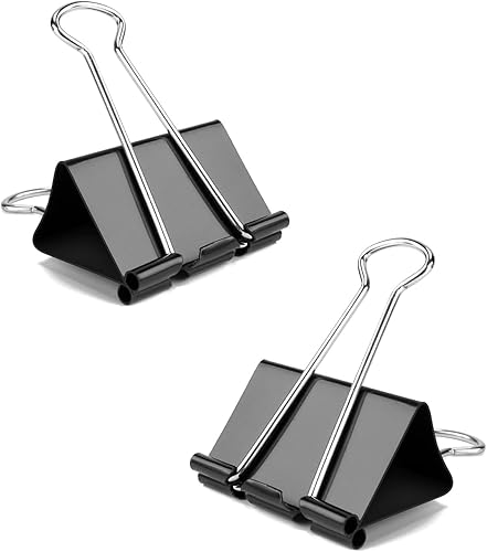 Miniatura 4 de Clips pequeños para carpeta, paquete de 96, 34 pulgadas, estándar de 0.748 in, negro, capacidad de 0.31 pulgadas, abrazadera plegable, clips