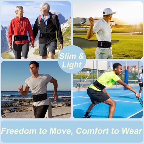 Thin & Lightweight Back Brace for Lower Back Pain Relief – Slim, Breathable Back Support Brace for Sciatica, Herniated Disc – Adjustable Lumbar Support Belt for Men & Women, All Day Comfort - Thumbnail 5