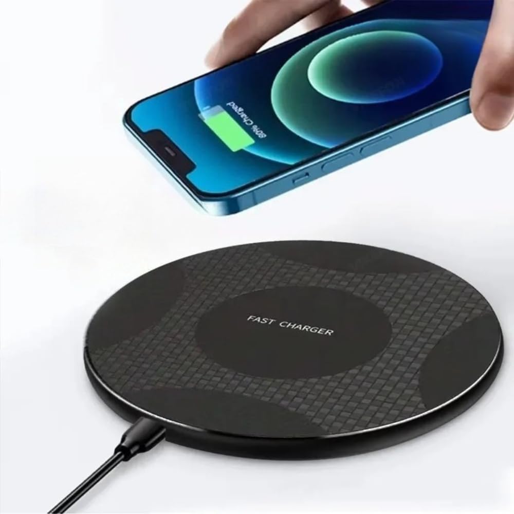 Wireless Charger Pad for iPhone 17 16 15 14 13 12 Pro XS Max Induction Fast Wireless Charging Station for Samsung S24 Xiaomi Huawei (Black)