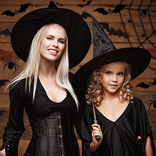 Trewave 12Pcs Black Halloween Witch Hat With 3D Spider Bat Wall Decal Stickers 100 Yards Hanging Rope, Witch Costume Accessory Party Favor For Halloween Party Cosplay Decoration thumb #3