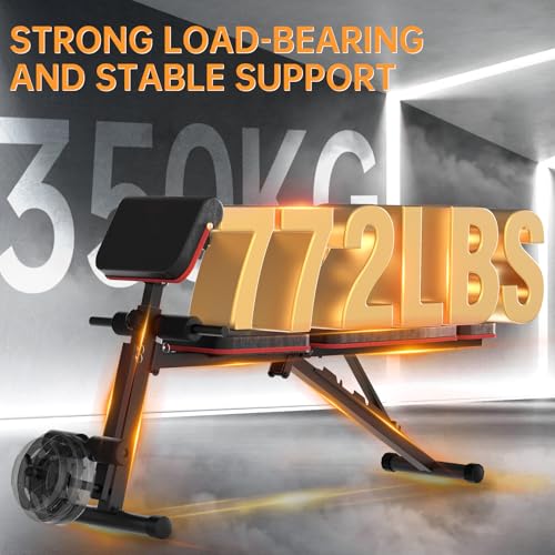 JOROTO Weight Bench Adjustable, Foldable Workout Bench Press, 350KG Load Strength Training Benches for Home Gym Full Body Workout, Roman Chair Dumbbell Bench - Image 4