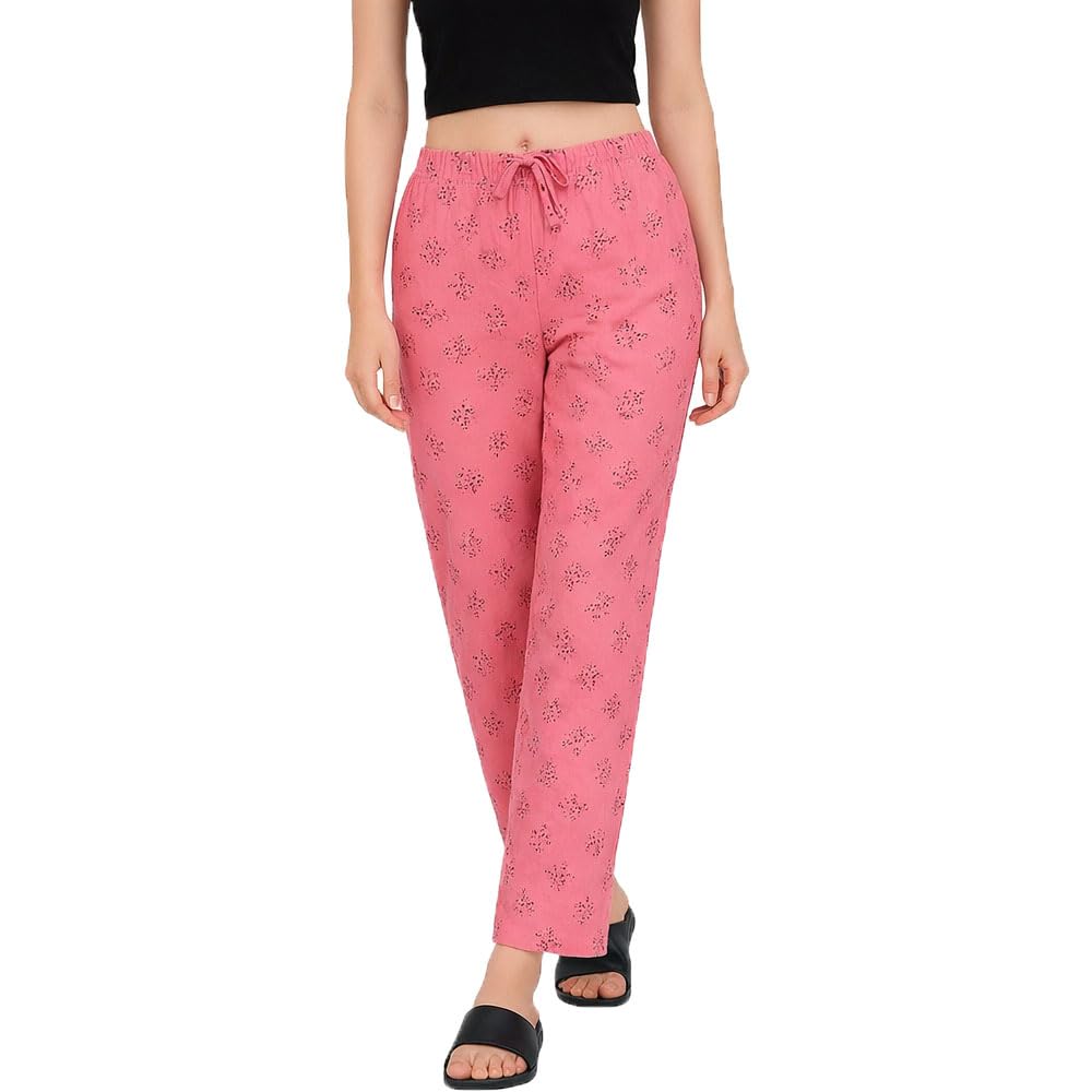 Womens Cotton Printed Pyjamas & Lounge Pants For Women (1 Pack)-image-2