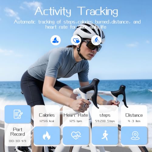 Image of Smart Ring for Women & Men, Fitness & Health Tracker with Display Screen, IP68 Waterproof Smart Rings for Health Monitoring, Fitness Tracker Ring with Call Notification, No App Fe