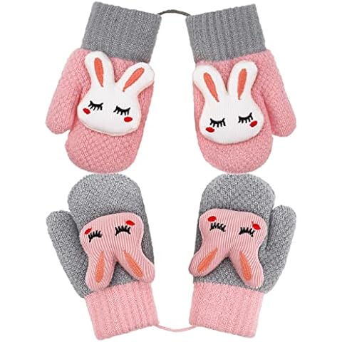 Smilcloud Kids Knitted Gloves with Plush Lining Cover