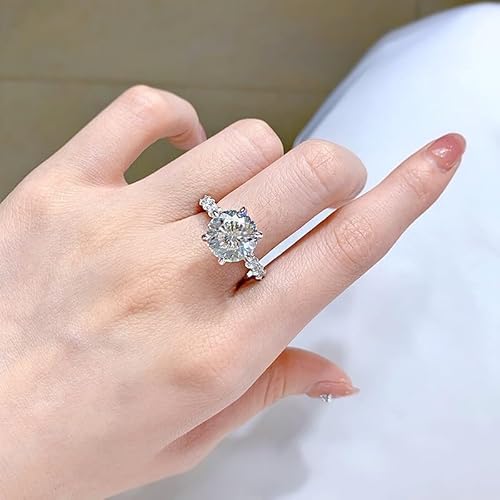 Sterling Silver Engagement Rings: 3 & 5 Carat Elegance