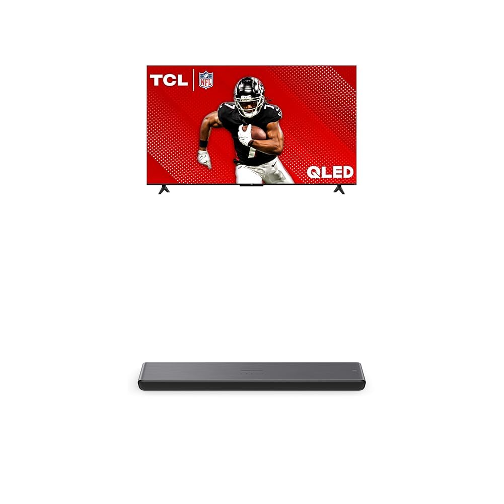 TCL 55-Inch Class Q65 QLED 4K Smart TV with Fire TV (55Q651F, 2024 Model) S45H S Class 2.0 Channel Sound Bar with Dolby Atmos