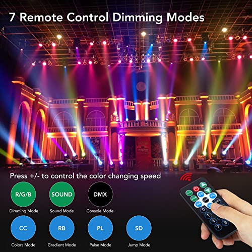 Dj Lights, 2 Pack 36 LED Par Lights Stage Lights with Sound Activated Remote Control & DMX Control, Stage Lighting Uplights for Wedding Club Music Show Christmas Holiday Party Lighting