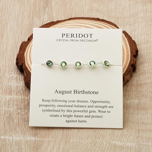 Philip Jones August Birthstone Bracelet Created with Peridot Zircondia® Crystals