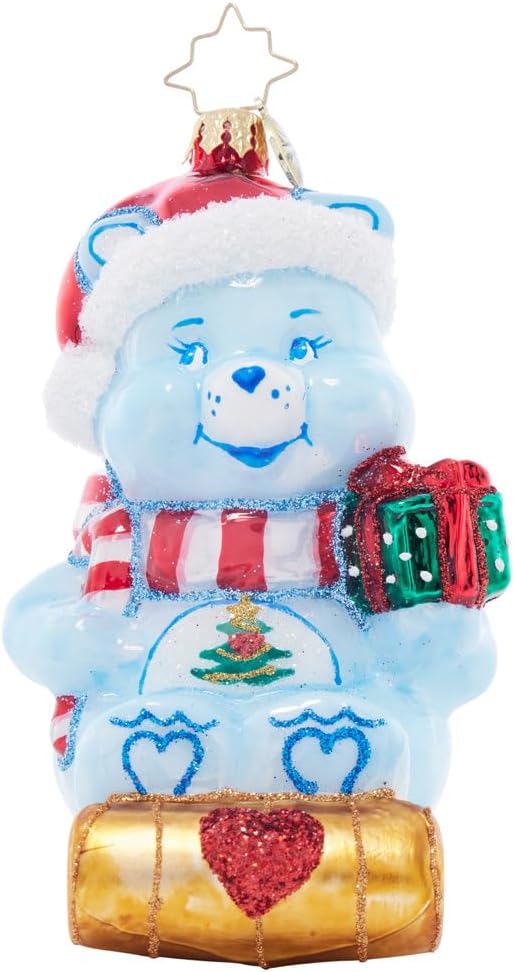 Christopher Radko Hand-Crafted European Glass Christmas Tree Decorative Ornament, Christmas Wishes Bear