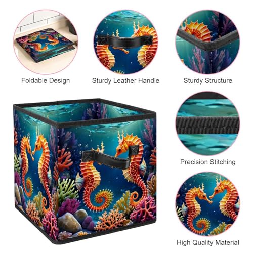 Solution de rangement polyvalente grand format avec motif hippocampe