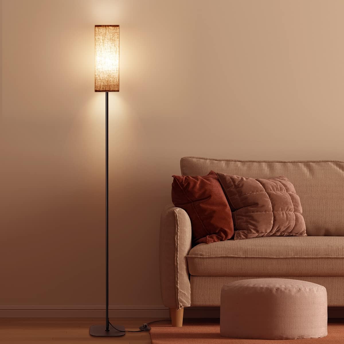 Lampadaire LED Moderne Incurvé, Métal Robuste, Luminosité Réglable, 46x25x147 Cm - Lampadaire