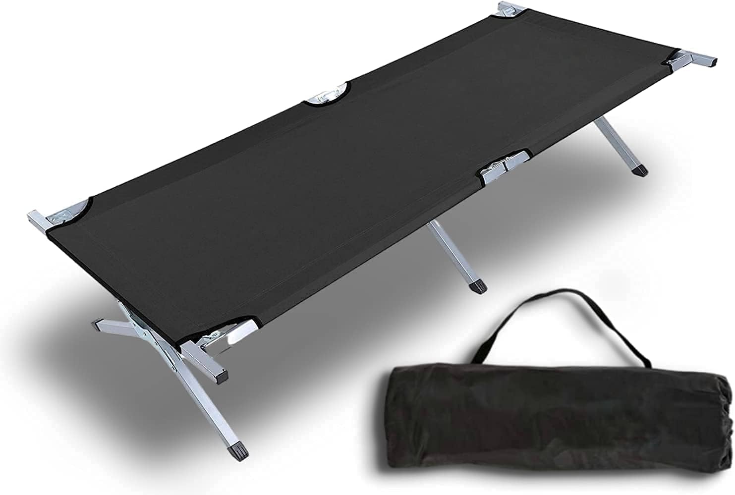 Foldable Single Sleeping Cot – Portable Bed for Camping, Travel, Beach, Office, Home, Lawn, and Picnic with Sturdy Metal Frame