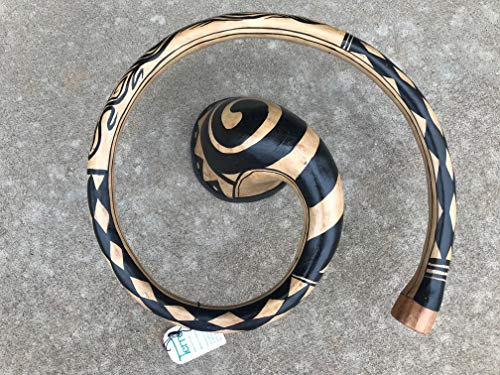 Didgeridoo, Baked Wood Didgehorn Maori (Tone E) #TOP5