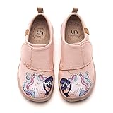 UIN Kinder Mädchen Jungen Einhorn Painted Canvas Slip Loafer Sneaker Schuhe Pink(34)