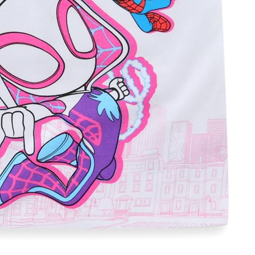 Image of Marvel Spider-Gwen Ghost Spider Spidey Miles Morales Girls Short Sleeve T-Shirt and Shorts Set for Toddler to Big Kids