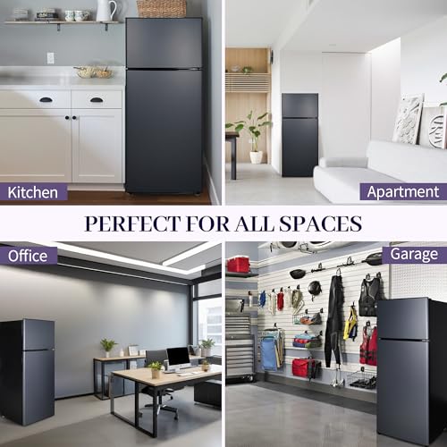 Image of 7.5 Cu. Ft. Compact Fridge with Freezer, Double-Door Refrigerator with Adjustable 7-Level Thermostat, Dorm Fridge for Kichen, RV, Office, Apartment, College, Blue