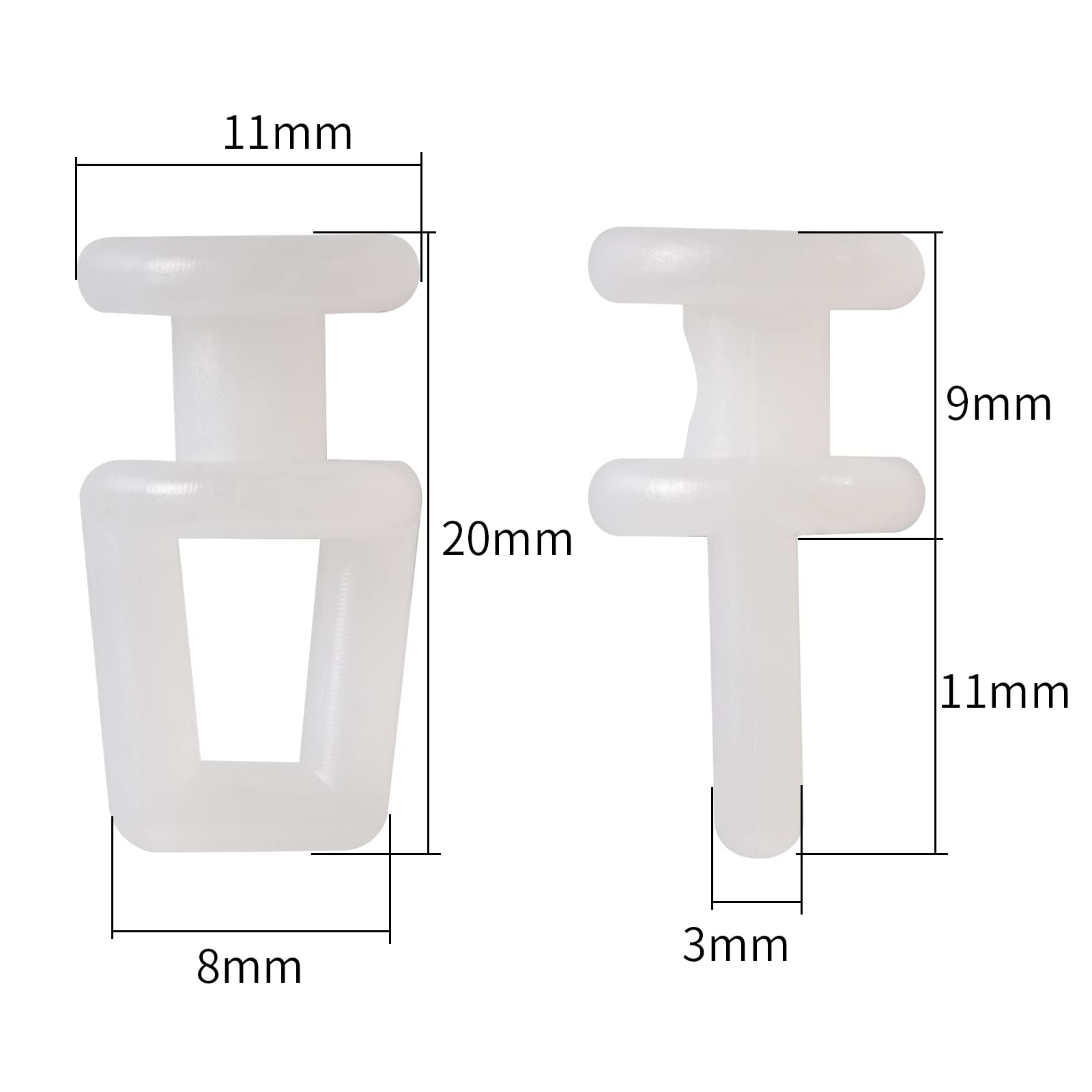 40 Ganci Per Tende | Plastica Bianca | 34mm | Per Camper, Roulotte E Casa - Foto 5