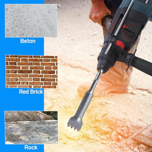 STFALI SDS-Plus-beitel, SDS-boor, sloopbus-gereedschap-bit, SDS Plus elektrische hamerbeitel, vierkante kop, 16 tanden, elektrische bloem-hamerboor voor muur, steenplaten, bruggen, beton - Afbeelding 6