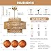 PENACINY 23.6” Boho Rattan Chandeliers Light Fixture, 6-Light Hand Woven Farmhouse Rustic Chandelier Hanging Light for Dining Rooom, Kitchen, Living Room, Foyer