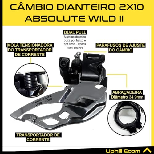 Kit Relação 2x10 Wild Coroa Dupla Mtb 38/24 175mm K7 11x42 Mountain Bike