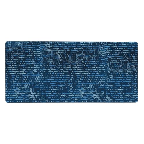 Tapis de Souris Grand Format Codage Cool en Caoutchouc Antidérapant pour Bureau 40 x 90 cm
