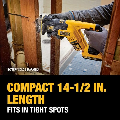 DEWALT 20V MAX XR Reciprocating Saw Cordless, Brushless, Compact,Variable Speed, Pivoting Head, LED Light, Tool Only (DCS367B) by DEWALT - Image 5