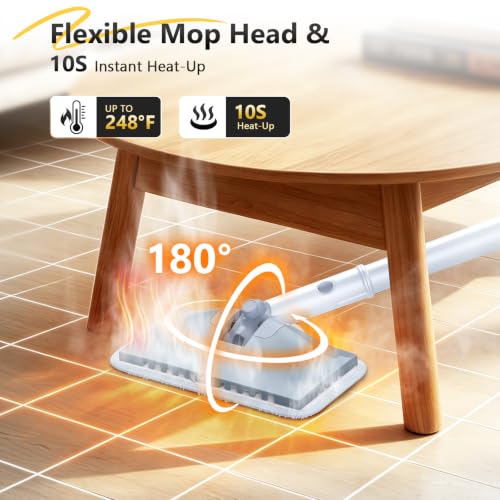 Image of 10-in-1 Steam Mop with Detachable Handheld Steam Cleaner