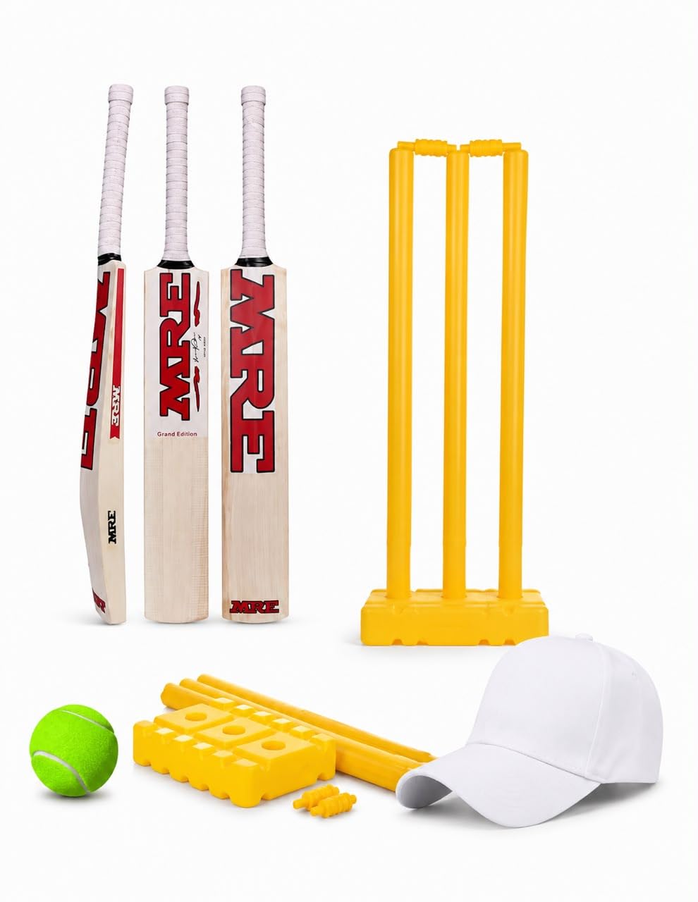 Cricket Set with Wooden Bat, Plastic Stumps and Tennis Ball for Kids | Cricket Kit for Kids Cricket Bat with Wicket (Size 3, Age 6-10 Year)-picture-14