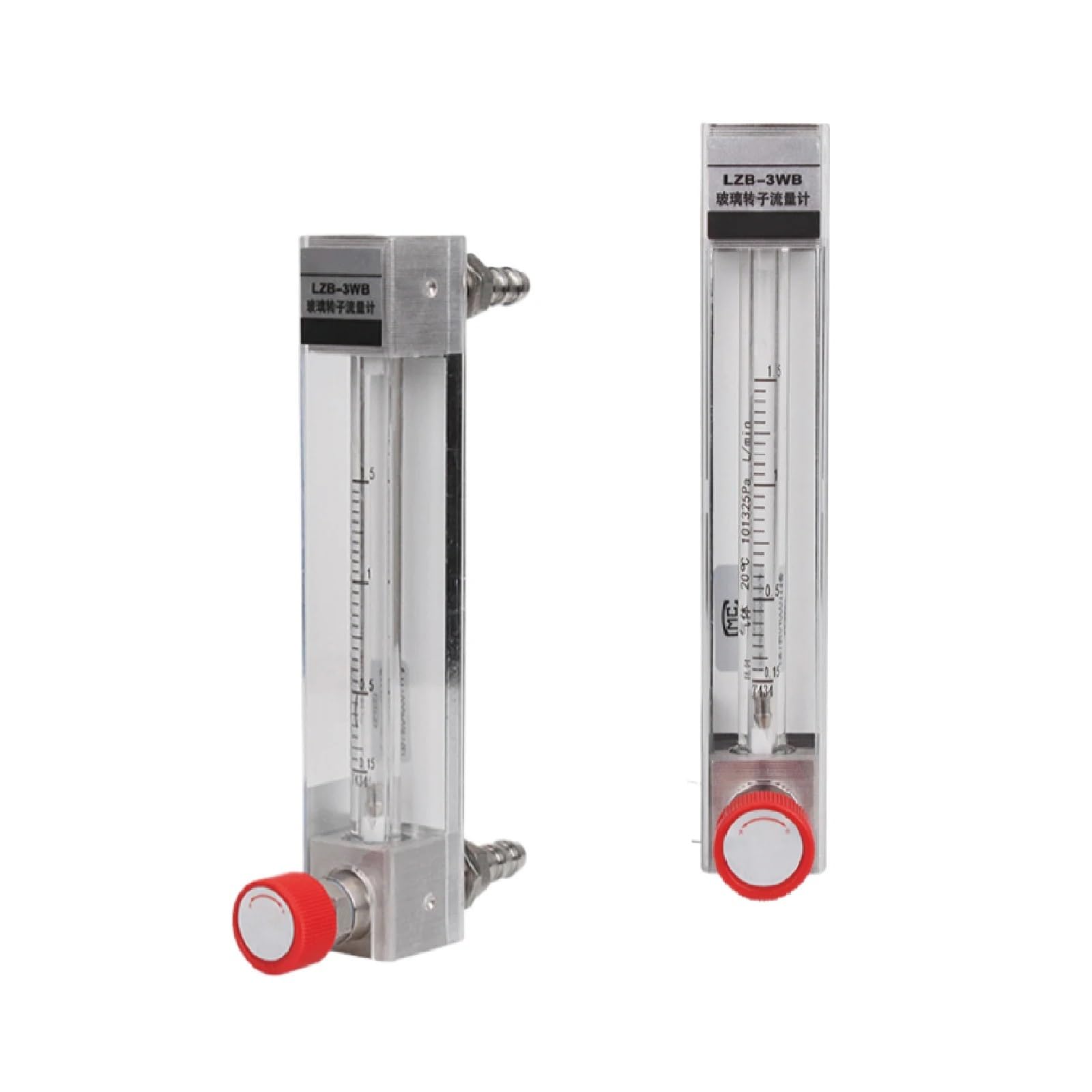 1 medidor de flujo flotante de vidrio LZB-3WB micro ajustable para agua líquida, rotámetro de área variable (10-100 ml-min)