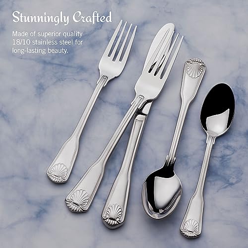 Towle-London-Shell-45-Piece-1810-Stainless-Steel-Flatware-Set-Service-for-8