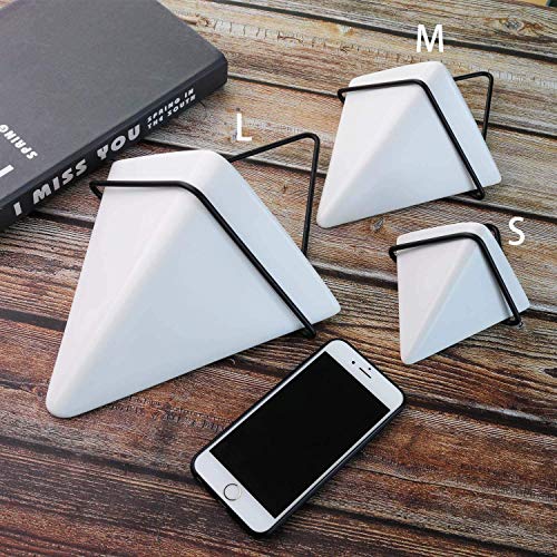 T4U Triangle Wall Planter Indoor, Set Of 2 Ceramic Hanging Wall Planter, Geometric Succulent Air Plant Holder Vase Flower Cactus Faux Plants Containers, White Modern Decor For Home And Office #TOP4