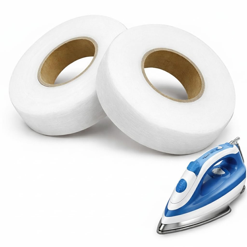 Iron-On Hem Tape for Clothes | No-Sew Fabric Hemming & Repair Tape for Jeans, Pants, Saree, Dresses & Curtains | Strong Heat-Activated Adhesive | Washable & Durable | Pack of 2 Rolls-image-18