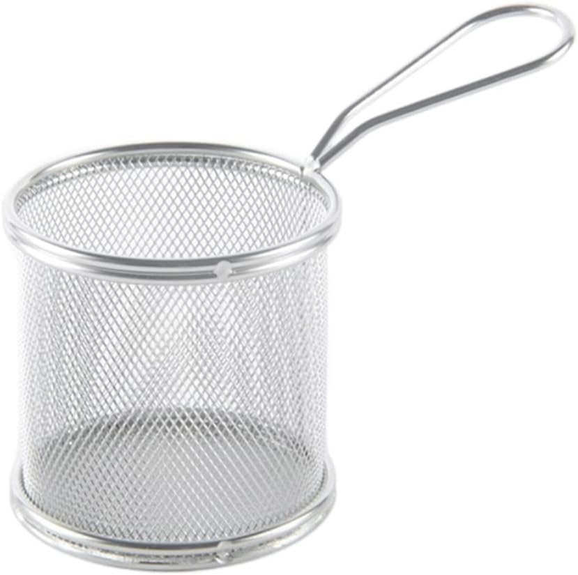 French Fry Chips Baskets Frying Basket Stainless Steel Frying Net French Fries Frying Basket Strainer Filter Spoon Snack Frying Frame Restaurant Household Frying Basket Kitchen Cooking Tools (Color :