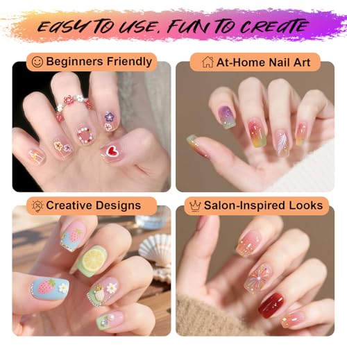 12 Colors Nail Art Markers Set: 0.5mm Fine Nail Art Pens, Waterproof & Quick-Dry Nail Polish Pens for Professional Nail Design, Dotting, Lining, Lettering, and DIY Manicure Art — view 4