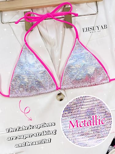 Pool Party Glitter Bikini, Neon Strap, Padded 2Pc Swimsuit Boudoir Shoot2