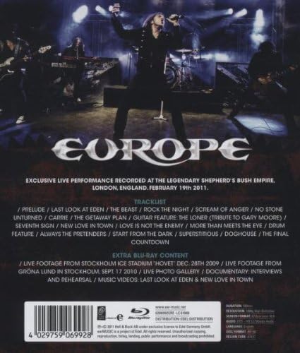 Europe: Live At Shepherd's Bush, London