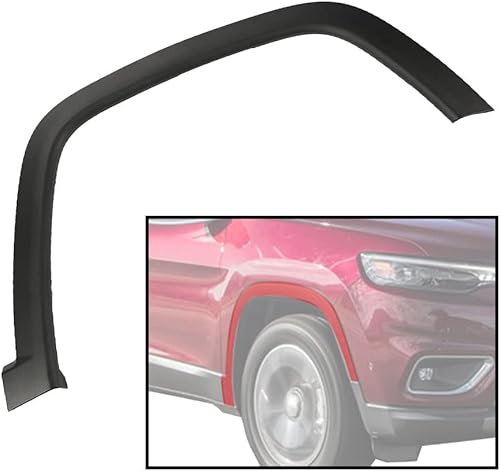 PIT66 1 unidad de guardabarros compatible con Jeep Compass 2017-2022 rueda delantera derecha Fender Flare molding texturizado negro 5UP19RXFAC