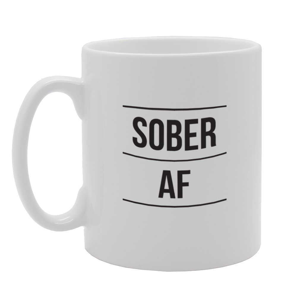 Coralgraph Inc Men's White Mg1720 Sober Af Novelty Gift Printed Tea Coffee Ceramic Mug