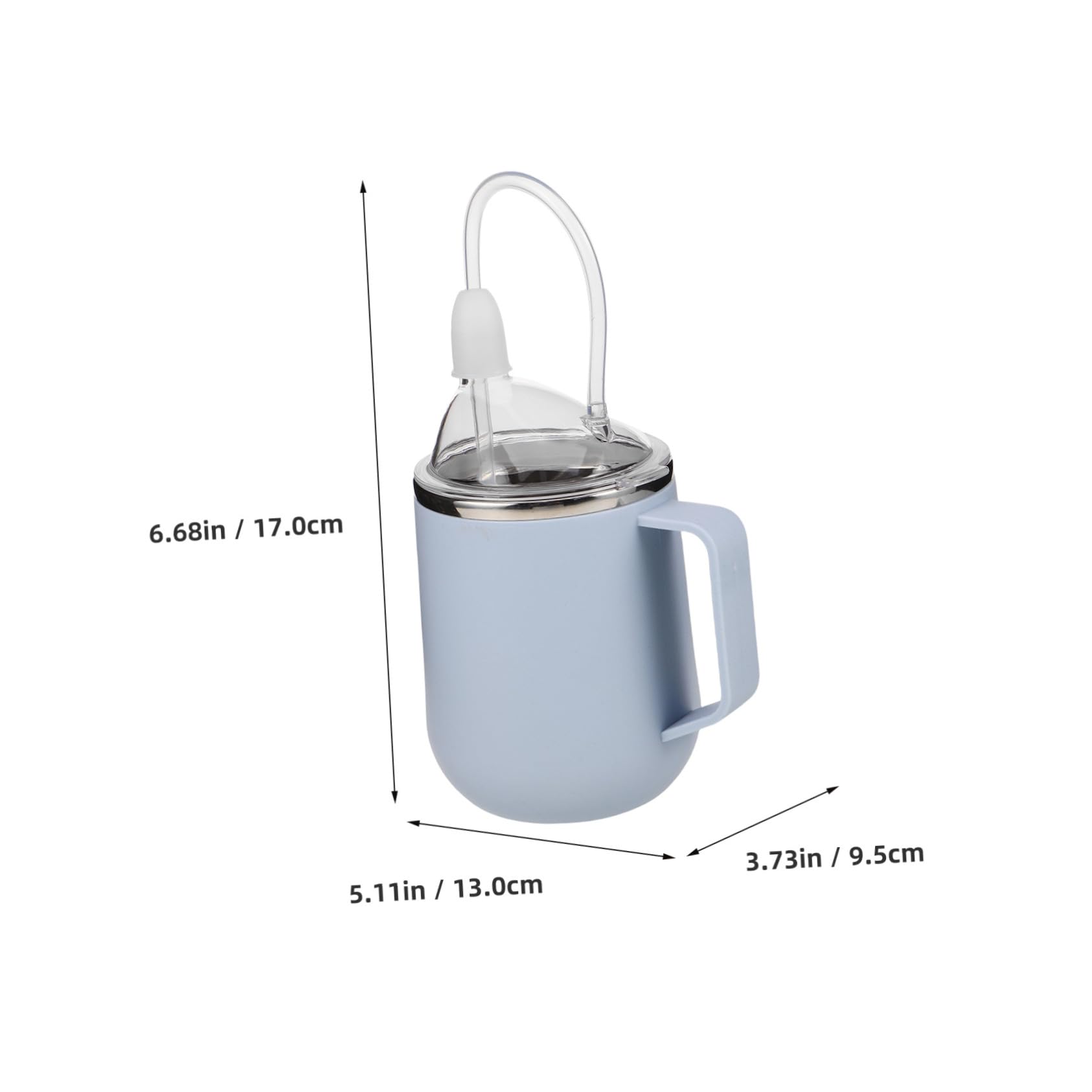 COLLBATH Edelstahl Trinkbecher mit Strohhalm Auslaufsicher Anti-erstickungs Pflegebecher für Senioren Bettruhe Pflege Trinkflasche Sky-blau