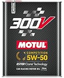 Motul 110857 300V 0W-40 COMPETITION Car Racing Motor Oil Full Synthetic Engine Lubricant 2 Liter High Performance 4-Stroke Ester Core