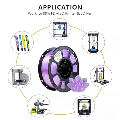 Image of iBOSS Transparent Glitter Purple PLA+ Filament 1.75mm, 1kg Glitter Translucent 3D Printer Filament, PLA Plus Neatly Wound Clear Filament, Fit Most FDM 3D Printers