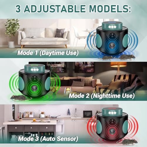 Image of Ultrasonic Mouse Repellent with PIR Sensor, Rodent Pest Repeller
