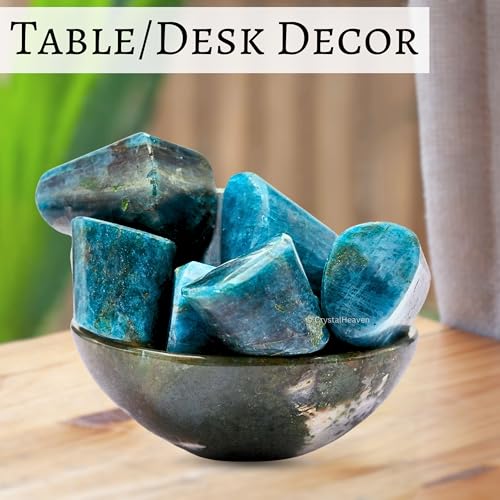 Image of Crystal Heaven Certified Apatite Healing Tumbled Stone, Natural Polished Crystals For Diy Crafts, Manifestation, Meditation, Pooja Feng Shui And Reiki Healing (30 Grams)