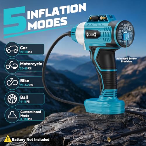 Image of 2X Faster 160PSI Cordless Tire Inflator Compatible with Makita 18V Battery