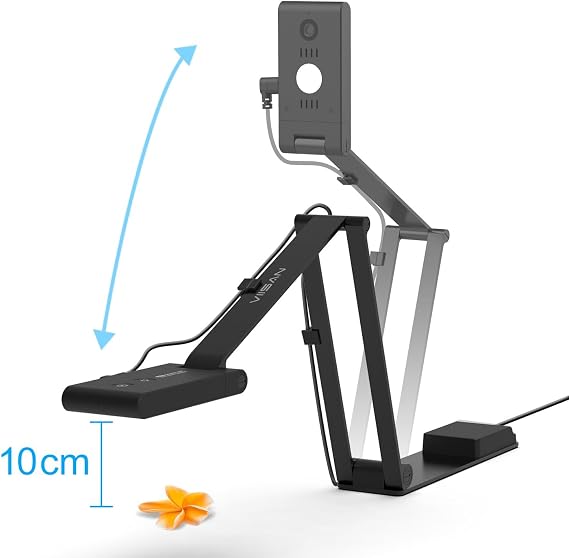 VS5 Document Camera for Teachers, USB Visualizer A3-Size, 2K Webcam with Microphone for Remote Teaching & Live Streaming-Windows, macOS, ChromeOS