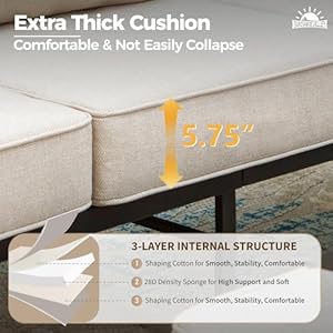 7 Piece Outdoor Patio Furniture Sets Metal Modern Outoor Patio Conversation Set with 5.75" Extra Thick Cushion for Deck Backyard 7 Piece Outdoor Patio Furniture Sets Metal Modern Outoor Patio Conversation Set with 575 Extra Thick Cushion for Deck Backyard