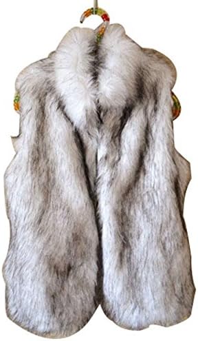 Female Faux Fur Vest Multi Color Size XXL