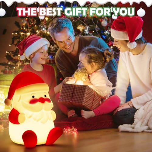 Image of Rechargeable LED Christmas Gift Night Light - 3 Level Dimmable Touch Lamp for Nursery and Kids Room Decor - Perfect Sleep Aid and Gift